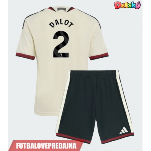 Lacne Dětský Futbalové dres Manchester United Diogo Dalot #2 2026-27 Krátky Rukáv - Tretina (+ trenírky)